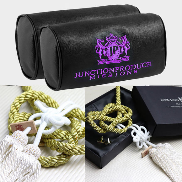 JUNCTION PRODUCE JP VIP Set Car Neck Rest Pillow Headrest PURPLE + GW Charm Kin Tsuna Rope