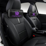 X2 Purple Embroidery Car Neck Rest Pillow Headrest Cushion JP JUNCTION PRODUCE VIP