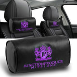 JUNCTION PRODUCE JP VIP Set Car Neck Rest Pillow Headrest Purple + SW Charm Kin Tsuna Rope