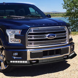 STP-Style For 2015 2016 2017 Ford F-150 Front Bumper Lip Splitter With LED Sequential Light -Unpainted Matte Black