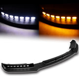 STP-Style For 2015 2016 2017 Ford F-150 Front Bumper Lip Splitter With LED Sequential Light -Unpainted Matte Black