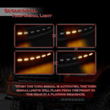 STP-Style For 2015 2016 2017 Ford F-150 Front Bumper Lip Splitter With LED Sequential Light -Unpainted Matte Black