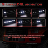 STP-Style For 2015 2016 2017 Ford F-150 Front Bumper Lip Splitter With LED Sequential Light -Unpainted Matte Black