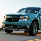 STP-Style For 2022 - 2024 Ford Maverick Front Bumper Splitter Spoiler Lip 5PCS -Black With LED Sequential Running Lights