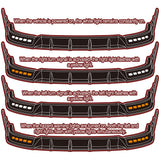 STP-Style For 2022 - 2024 Ford Maverick Front Bumper Splitter Spoiler Lip 5PCS -Black With LED Sequential Running Lights