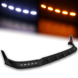STP-Style For 2022-2024 Ford Maverick Front Bumper Splitter Spoiler Lip 5PCS -Black With LED Sequential Running Lights