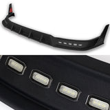 STP-Style For 2022 - 2024 Ford Maverick Front Bumper Splitter Spoiler Lip 5PCS -Black With LED Sequential Running Lights
