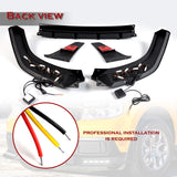 STP-Style For 2022 - 2024 Ford Maverick Front Bumper Splitter Spoiler Lip 5PCS -Black With LED Sequential Running Lights