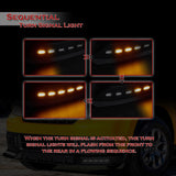 STP-Style For 2022 - 2024 Ford Maverick Front Bumper Splitter Spoiler Lip 5PCS -Black With LED Sequential Running Lights