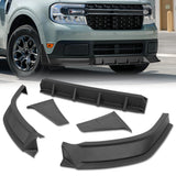 STP-Style For 2022 - 2024 Ford Maverick Front Bumper Splitter Spoiler Lip 5PCS -Unpainted Matte Black