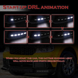 STP-Style For 2022 - 2024 Ford Maverick Front Bumper Splitter Spoiler Lip 5PCS -Black With LED Sequential Running Lights