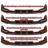 STP-Style For 2021 - 2023 Ford F150 Front Bumper Splitter Spoiler Lip 3PCS -Black With LED Sequential Running Lights