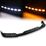 STP-Style For 2021-2023 Ford F150 Front Bumper Splitter Spoiler Lip 3PCS -Black With LED Sequential Running Lights