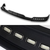 STP-Style For 2021 - 2023 Ford F150 Front Bumper Splitter Spoiler Lip 3PCS -Black With LED Sequential Running Lights