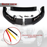 STP-Style For 2021 - 2023 Ford F150 Front Bumper Splitter Spoiler Lip 3PCS -Black With LED Sequential Running Lights