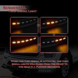 STP-Style For 2021 - 2023 Ford F150 Front Bumper Splitter Spoiler Lip 3PCS -Black With LED Sequential Running Lights