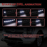 STP-Style For 2021 - 2023 Ford F150 Front Bumper Splitter Spoiler Lip 3PCS -Black With LED Sequential Running Lights