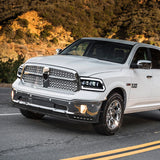 STP Style For 2013 - 2018 Ram 1500 / 2019 - 2024 Ram 1500 Classic Front Bumper Lip Spoiler Splitter With LED Sequential Light -Unpainted Black