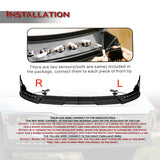 STP Style For 2013 - 2018 Ram 1500 / 2019 - 2024 Ram 1500 Classic Front Bumper Lip Spoiler Splitter With LED Sequential Light -Unpainted Black