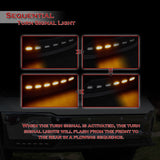 STP Style For 2013 - 2018 Ram 1500 / 2019 - 2024 Ram 1500 Classic Front Bumper Lip Spoiler Splitter With LED Sequential Light -Unpainted Black