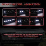 STP Style For 2013 - 2018 Ram 1500 / 2019 - 2024 Ram 1500 Classic Front Bumper Lip Spoiler Splitter With LED Sequential Light -Unpainted Black