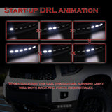 W-power STP-Style For 2014-2021 Toyota Tundra Front Bumper Lower Lip Splitter With LED Sequential Light -Unpainted Matte Black