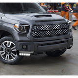 W-power STP-Style For 2014-2021 Toyota Tundra Front Bumper Lower Lip Splitter With LED Sequential Light -Unpainted Matte Black