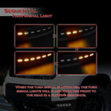 W-power STP-Style For 2014-2021 Toyota Tundra Front Bumper Lower Lip Splitter With LED Sequential Light -Unpainted Matte Black