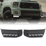 W-power STP-Style For 2014-2021 Toyota Tundra Front Bumper Lower Lip Splitter With LED Sequential Light -Unpainted Matte Black