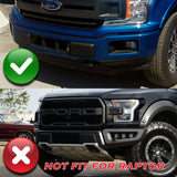 STP-Style For 2018 2019 2020 Ford F-150 Front Bumper Lip Splitter With LED Sequential Light -Unpainted Matte Black