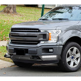 STP-Style For 2018 2019 2020 Ford F-150 Front Bumper Lip Splitter With LED Sequential Light -Unpainted Matte Black