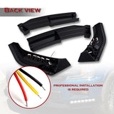 STP-Style For 2018 2019 2020 Ford F-150 Front Bumper Lip Splitter With LED Sequential Light -Unpainted Matte Black