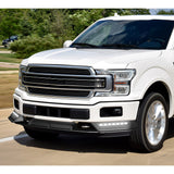 STP-Style For 2018 2019 2020 Ford F-150 Front Bumper Lip Splitter With LED Sequential Light -Unpainted Matte Black