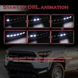W-power STP-Style For 2024 2025 2026 2027 Toyota Tacoma Front Bumper Lower Lip Splitter With LED Sequential Light -Unpainted Matte Black
