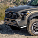 W-power STP-Style For 2024 2025 2026 2027 Toyota Tacoma Front Bumper Lower Lip Splitter With LED Sequential Light -Unpainted Matte Black