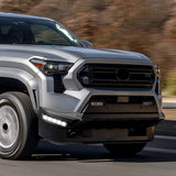 W-power STP-Style For 2024 2025 2026 2027 Toyota Tacoma Front Bumper Lower Lip Splitter With LED Sequential Light -Unpainted Matte Black