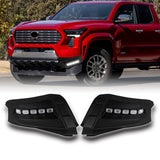 W-power STP-Style For 2024 2025 2026 2027 Toyota Tacoma Front Bumper Lower Lip Splitter With LED Sequential Light -Unpainted Matte Black