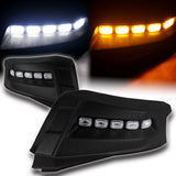 W-power STP-Style For 2024 2025 2026 2027 Toyota Tacoma Front Bumper Lower Lip Splitter With LED Sequential Light -Unpainted Matte Black