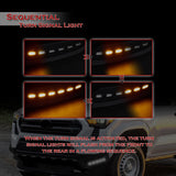 W-power STP-Style For 2024 2025 2026 2027 Toyota Tacoma Front Bumper Lower Lip Splitter With LED Sequential Light -Unpainted Matte Black