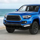 W-power STP-Style For 2016-2023 Toyota Tacoma Front Bumper Lower Lip Splitter With LED Sequential Light -Unpainted Matte Black