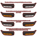 W-power STP-Style For 2016-2023 Toyota Tacoma Front Bumper Lower Lip Splitter With LED Sequential Light -Unpainted Matte Black