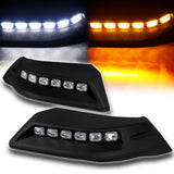W-power STP-Style For 2016-2023 Toyota Tacoma Front Bumper Lower Lip Splitter With LED Sequential Light -Unpainted Matte Black