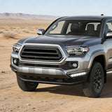 W-power STP-Style For 2016-2023 Toyota Tacoma Front Bumper Lower Lip Splitter With LED Sequential Light -Unpainted Matte Black