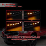 W-power STP-Style For 2016-2023 Toyota Tacoma Front Bumper Lower Lip Splitter With LED Sequential Light -Unpainted Matte Black