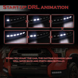 W-power STP-Style For 2022-2026 Toyota Tundra Front Bumper Lower Lip Splitter With LED Sequential Light -Unpainted Matte Black