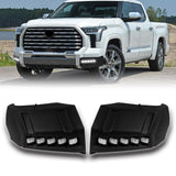 W-power STP-Style For 2022-2026 Toyota Tundra Front Bumper Lower Lip Splitter With LED Sequential Light -Unpainted Matte Black