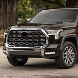 W-power STP-Style For 2022-2026 Toyota Tundra Front Bumper Lower Lip Splitter With LED Sequential Light -Unpainted Matte Black