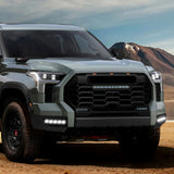 W-power STP-Style For 2022-2026 Toyota Tundra Front Bumper Lower Lip Splitter With LED Sequential Light -Unpainted Matte Black