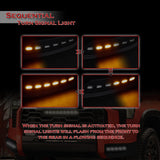 W-power STP-Style For 2022-2026 Toyota Tundra Front Bumper Lower Lip Splitter With LED Sequential Light -Unpainted Matte Black