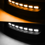 STP-Style For 2017 - 2019 Nissan Titan Front Bumper Lip Splitter With LED Sequential Light -Unpainted Matte Black